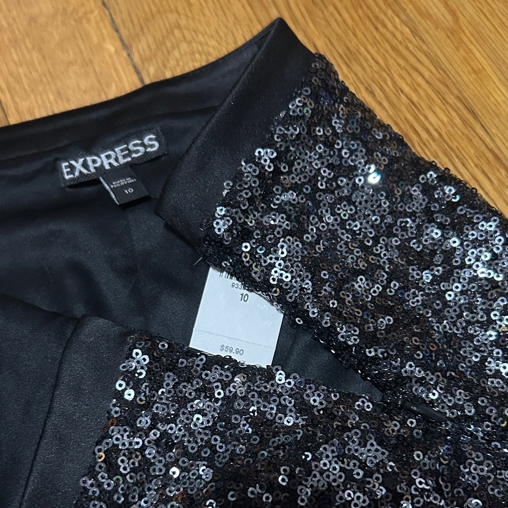 Express Glittering Black Pencil Skirt Size 10 Tags Attached - Picture 4 of 4